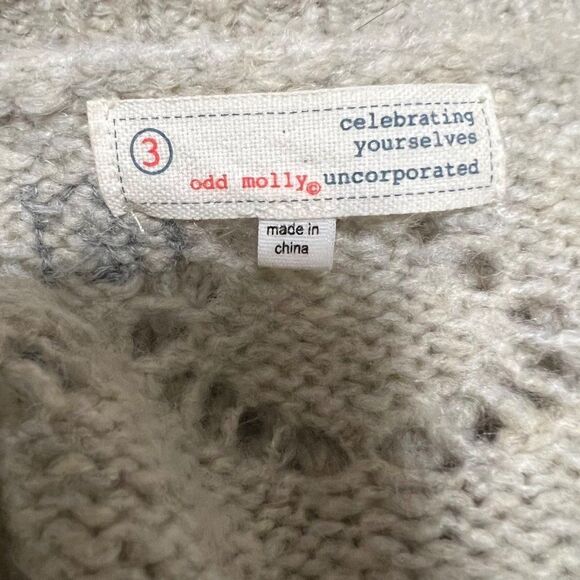 Odd Molly Women's Gray Knit Cardigan Sweater Size 3 - Picture 7 of 9
